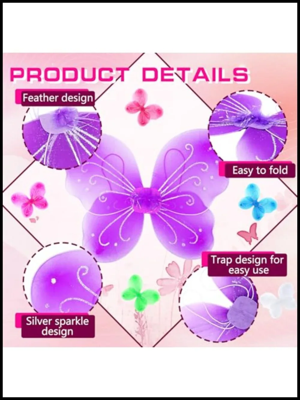 26 Pack Fairy Wings Bulk Butterfly Costume Wings for Kids Cosplay Party Dress Up